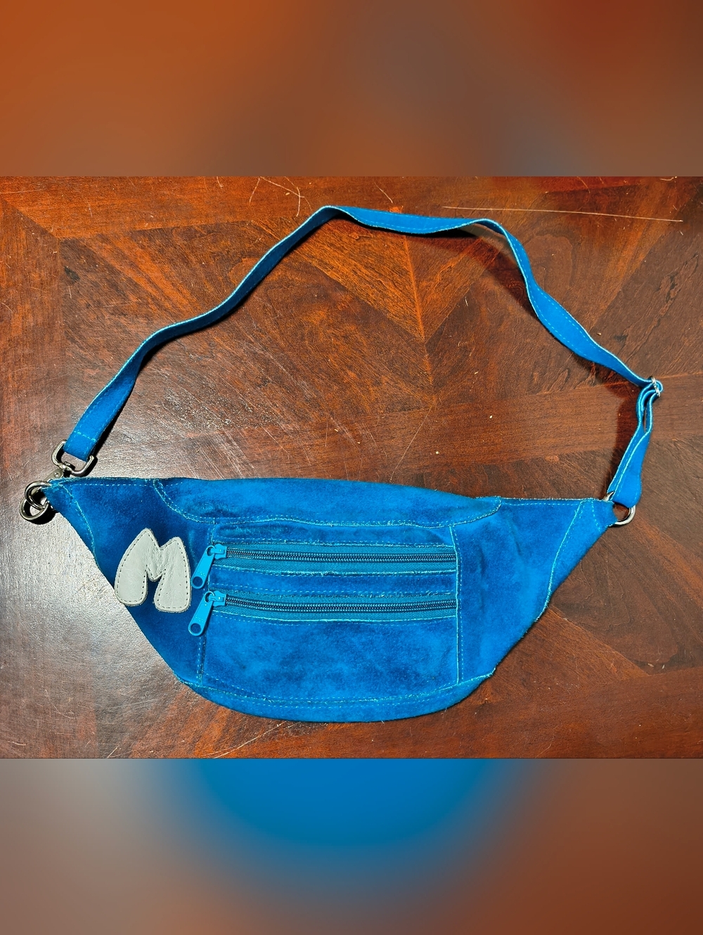 Moxi Fun Bag Blue Suede Belt Bag Rollerskating Bag